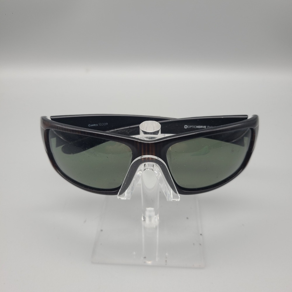 Optic Nerve Contra 18009 Polarized Sunglasses Brown Woodgrain Wrap Sport Mens